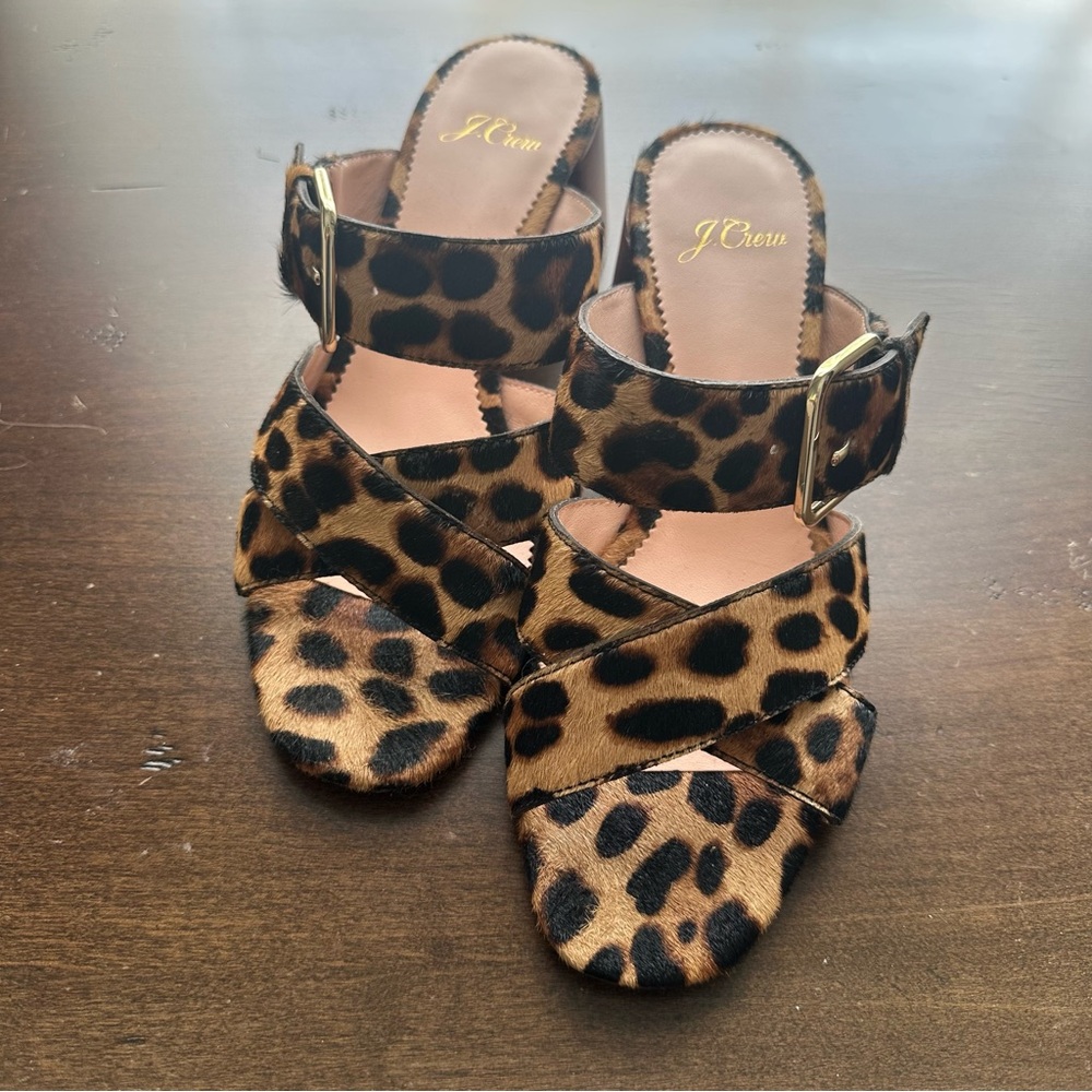 J. Crew Leopard Print Penny Slide Sandal / Mule